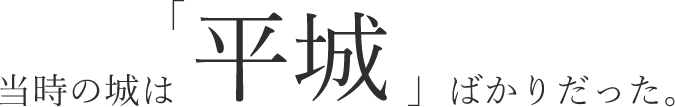 当時の城は「平城」ばかりだった。