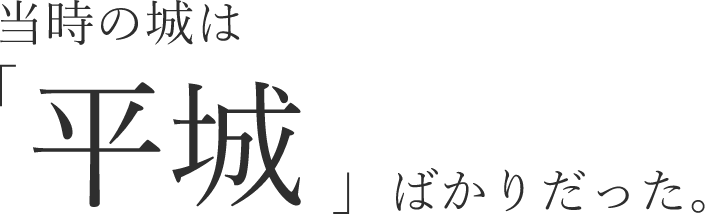 当時の城は「平城」ばかりだった。